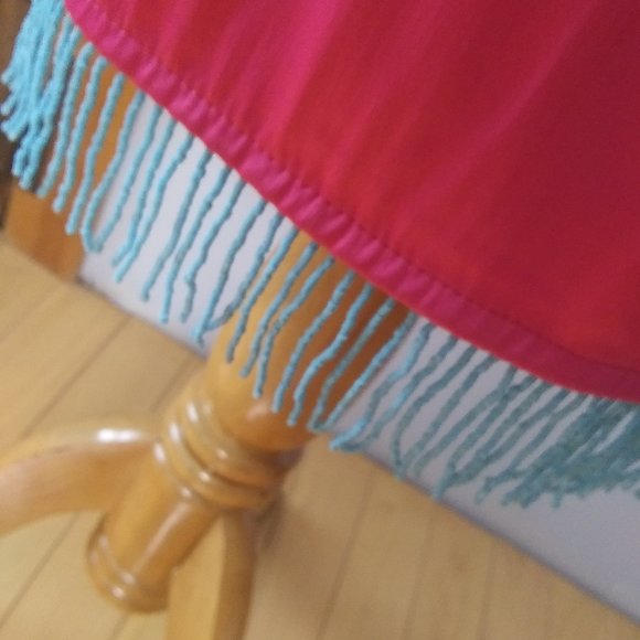 Mica pink dress beads beaded fringe  Made in the USA barbiecore - Picture 14 of 15